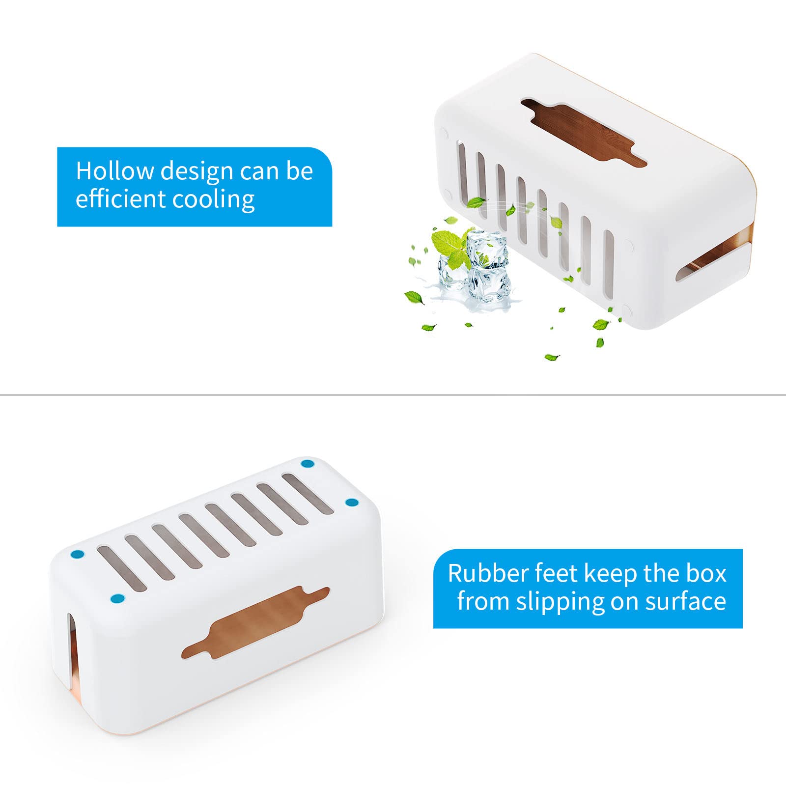 Scatola Portacavi XXL Nera - 405 Mm, Con Piedini Antiscivolo, Per Cavi E Ciabatte - Foto 9