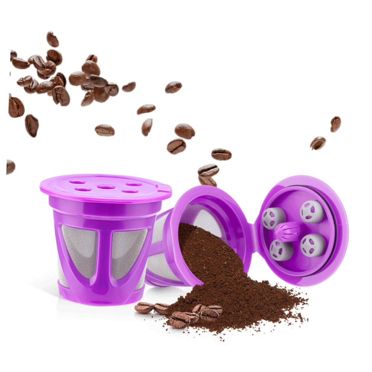 6piezas De Café Reutilizables De Inoxidable Filtro Espresso Compatible Paquete Para Máquinas De Café Diseño Anti-fugas y De Usar
