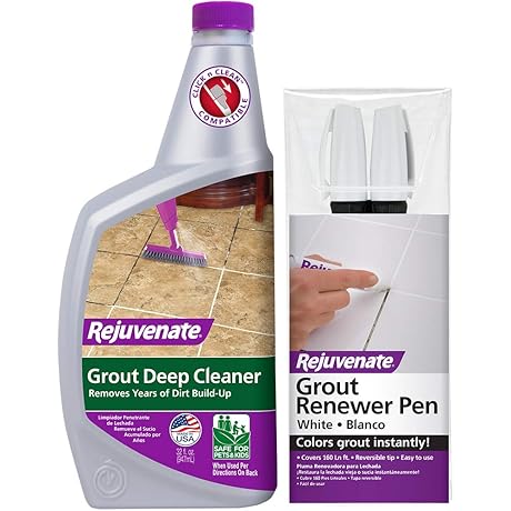 Rejuvenate Grout Deep Cleaner with White Grout Restorer Pens