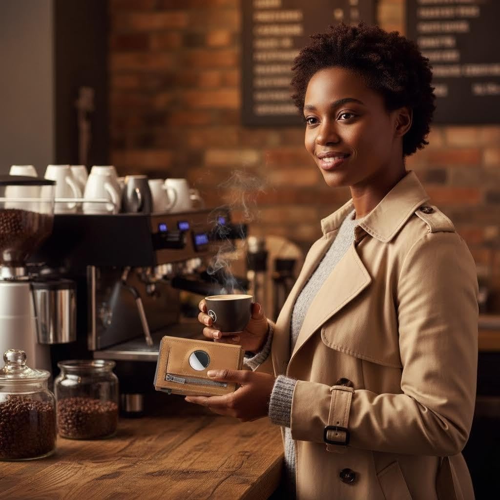 Men's Slim Genuine Leather Wallet, RFID Protected with Airtag Holder and Minimalist Design (Brown) - Image 3