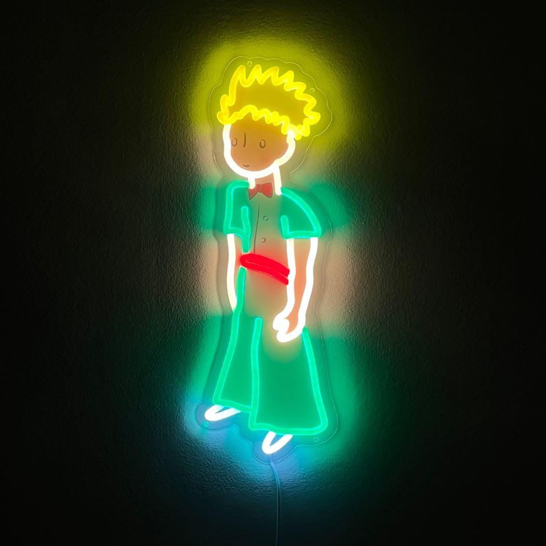 Neonific Multi-Color (Warm White, Red, Green, White, Yellow) The Little Prince® Led Neon Sign - Officially Licensed - 53Cm X 20Cm