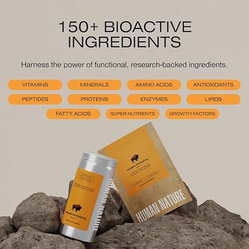 Miniatura 4 de Human Nature Potencial humano Suplemento de órgano de bisonte alimentado con pasto y salvaje con más de 150 nutrientes naturales para energía,