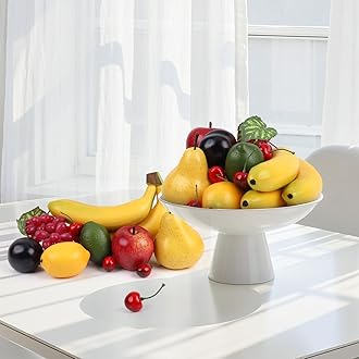 Gresorth Artificial Lifelike Apple Brin Banana Grape Lemon Pear Fake Fruit Toy Home Christmas Party Decoration - 8 Fruits