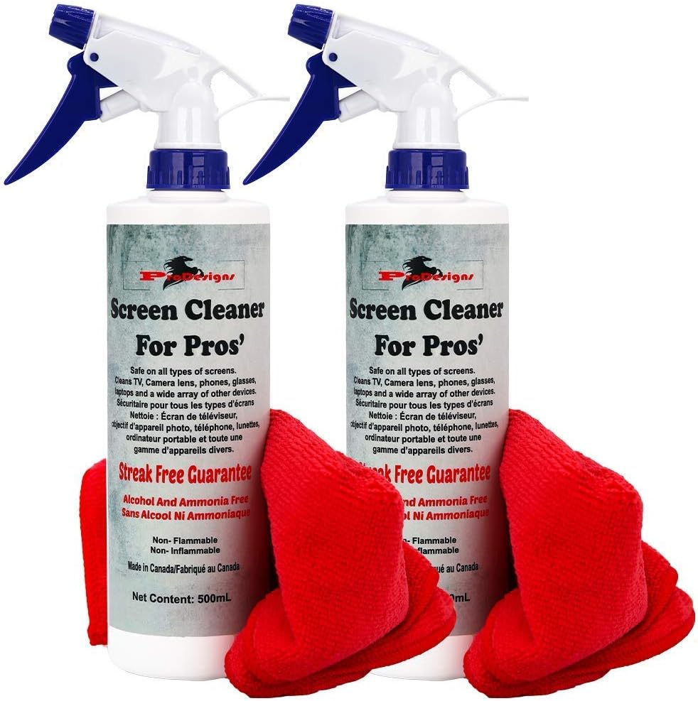 2 x 500mL(1 Liter Total) (16.9oz x 2) Screen Cleaner Combo (Includes