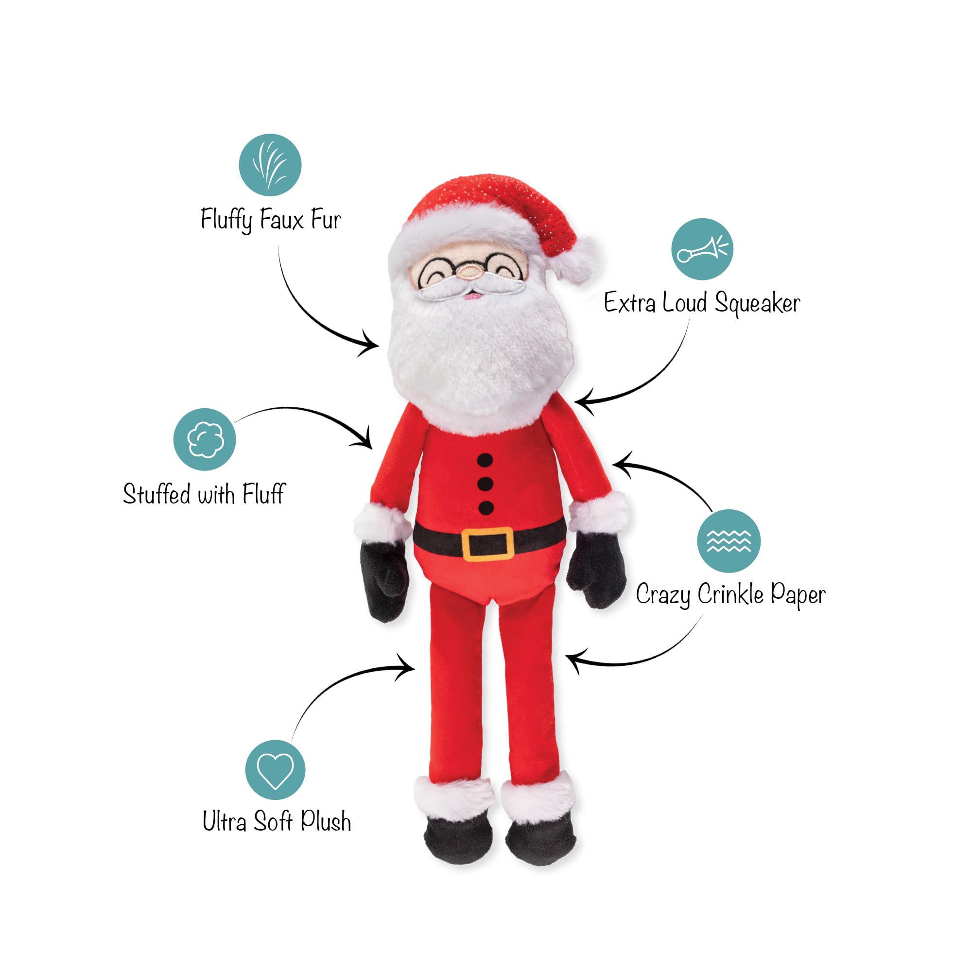 Fringe Studio 314633 Jouet en Peluche pour Chien Motif Père Noël
