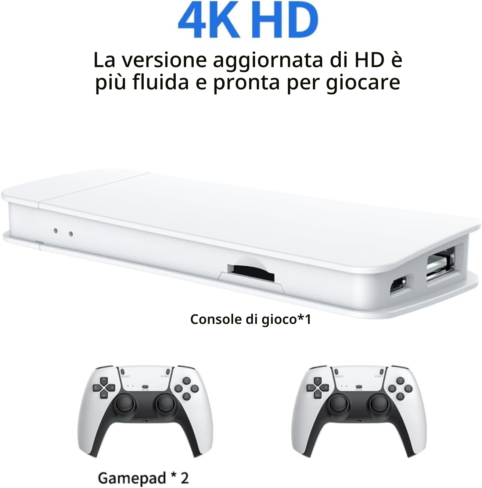 Console per giochi arcade retrò wireless 4K HD M15 2.4 GHz, doppia connessione HDMI HD per TV, oltre 20.000 giochi integrati, console di gioco retrò per due giocatori a casa