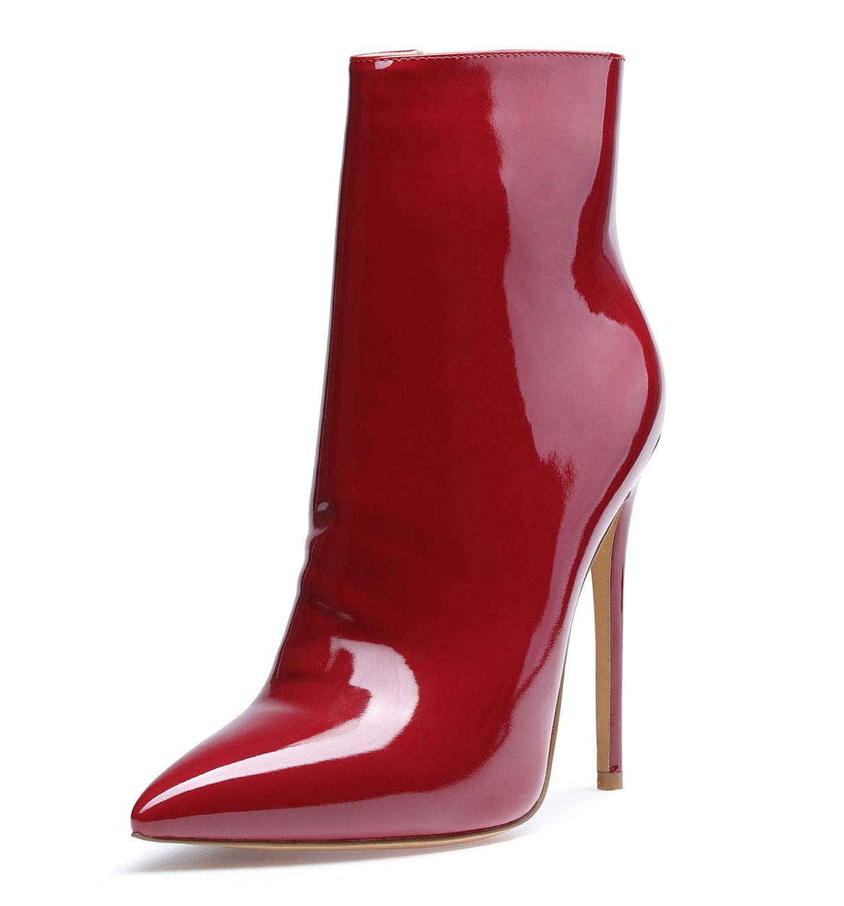 Castamere Womens High Heel Ankle Boots Pointed Toe Slip-on Stiletto Boot with Zipper 12CM Heels