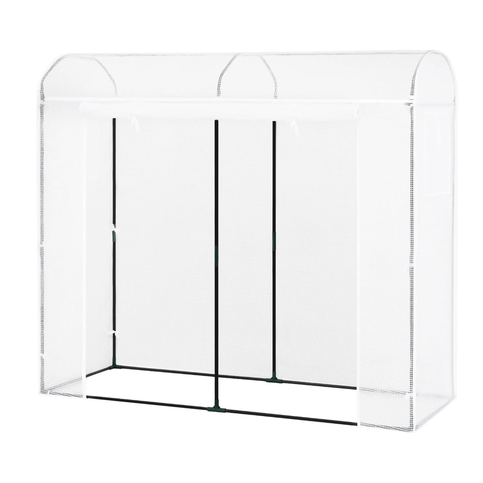 Kompaktowa szklarnia 170x68x200cm Wielokolorowa zewnętrzna szklarnia pomidorowa z drzwiami i oknem, tunel foliowy do uprawy(White)