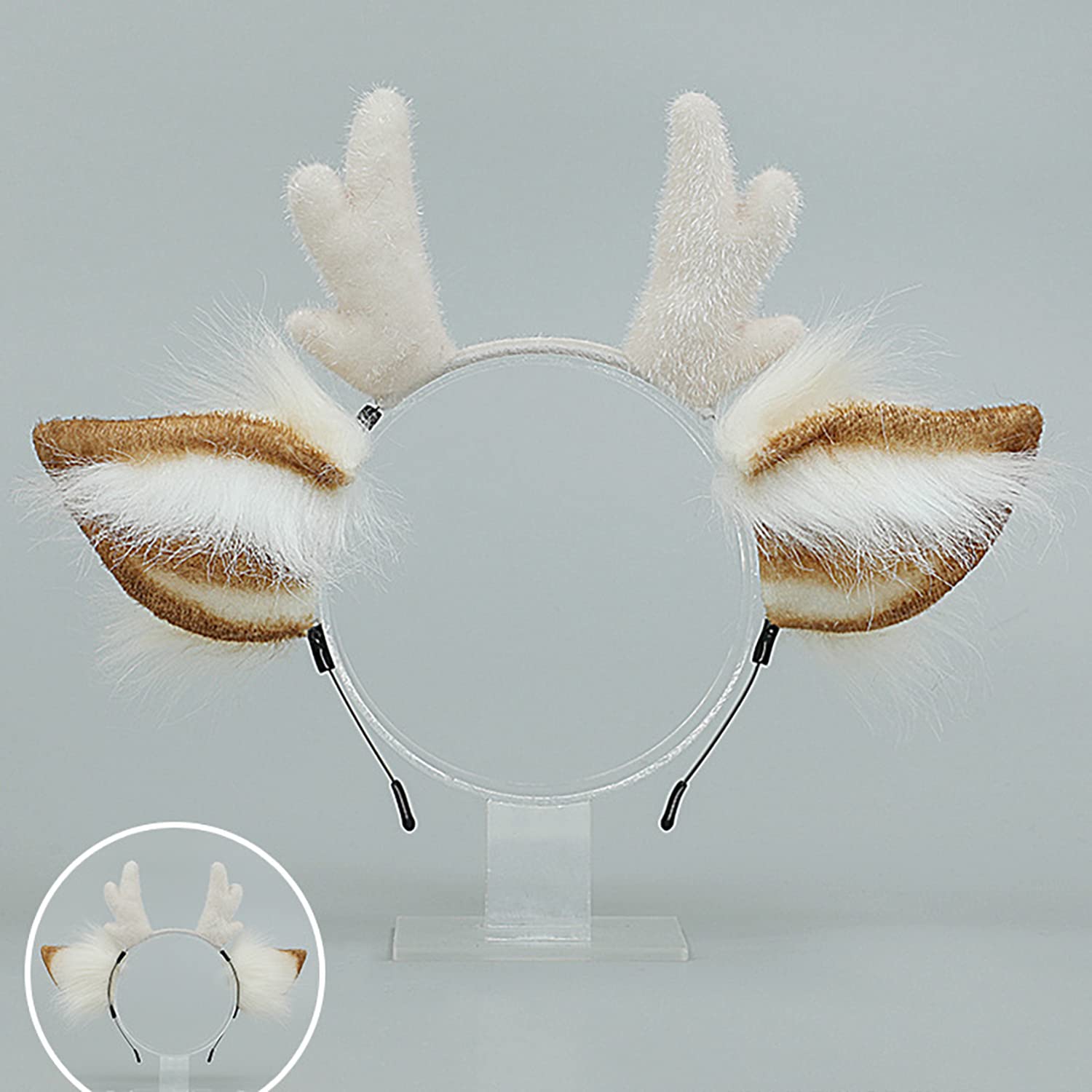 Faylay Lovely Furry Reindeer Headband Cosplay Deer Hair Accessories