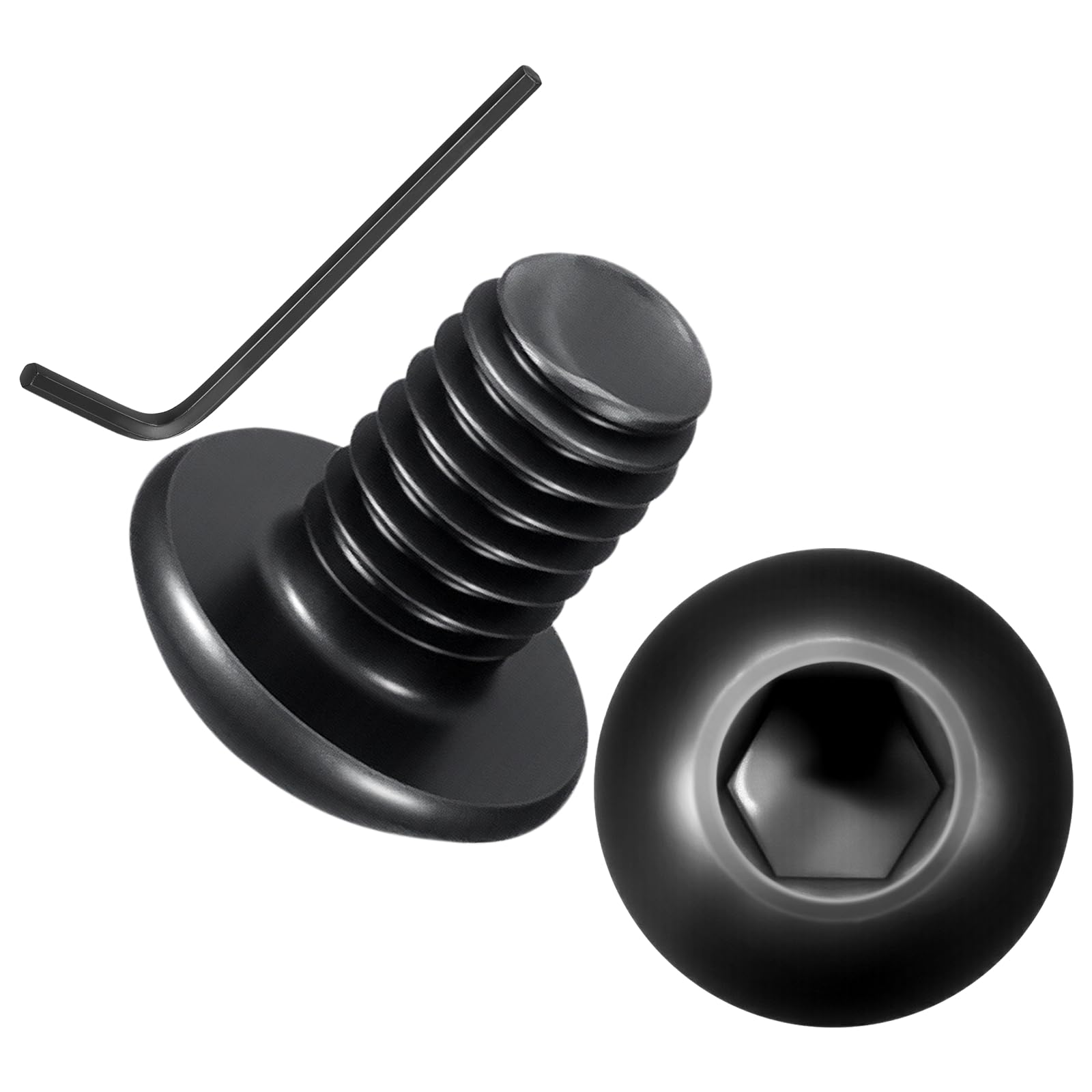 Kozelo 120pcs Button Head Socket Cap Screws - [M3-0.5x4mm] Zinc-Nickel Coated Good for Automotive, Marine & Outdoor Use Road Bicycle, Mountain Bike, Motorcycle - Alloy Steel - Black