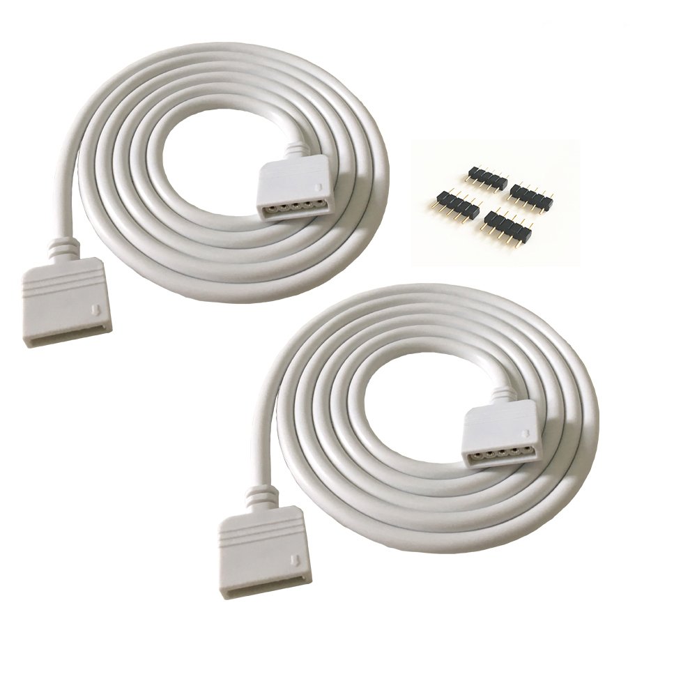 HUALAND 2PCS 1M 3.28ft 5 Color RGBW Extension Cable LED Strip Connector Extension Cable Cord Wire 5 Pin LED Connector for SMD 5050 3528 2835 RGBW LED
