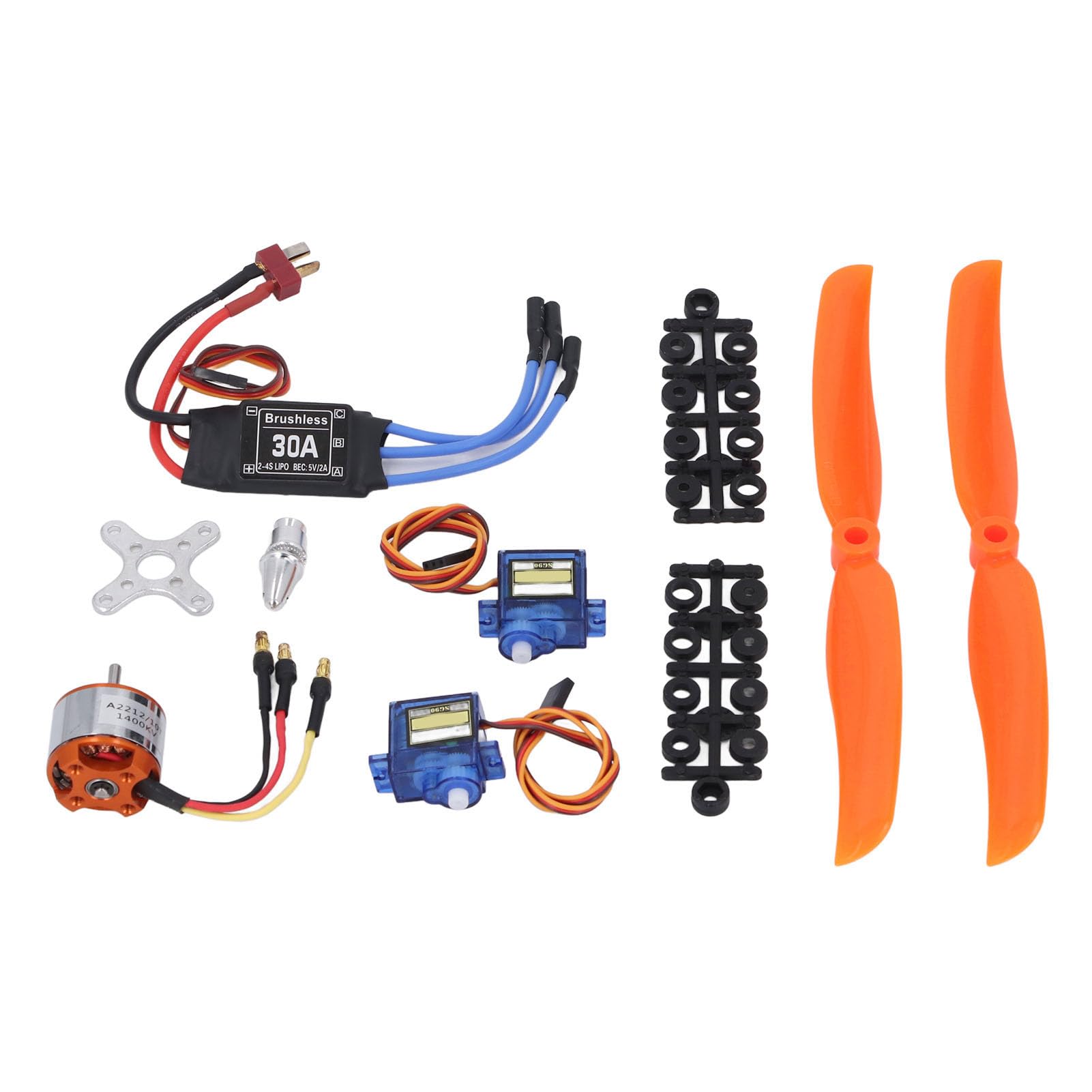 Fafeicy Kit de Accesorios para Aviones RC, Motor sin Escobillas de 1400 KV con Servos 30 A ESC y SG90, Unidad de Potencia Completa para Aviones RC, Helicópteros, Modelos de Ala Fija