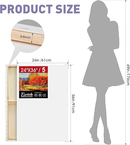 Miniatura 39 de ESRICH Lienzos estirados para pintar de 8 x 10 pulgadas, paquete de 10 lienzos de 8 x 10 pulgadas, lienzo de algodón imprimado sin ácidos, lienzos