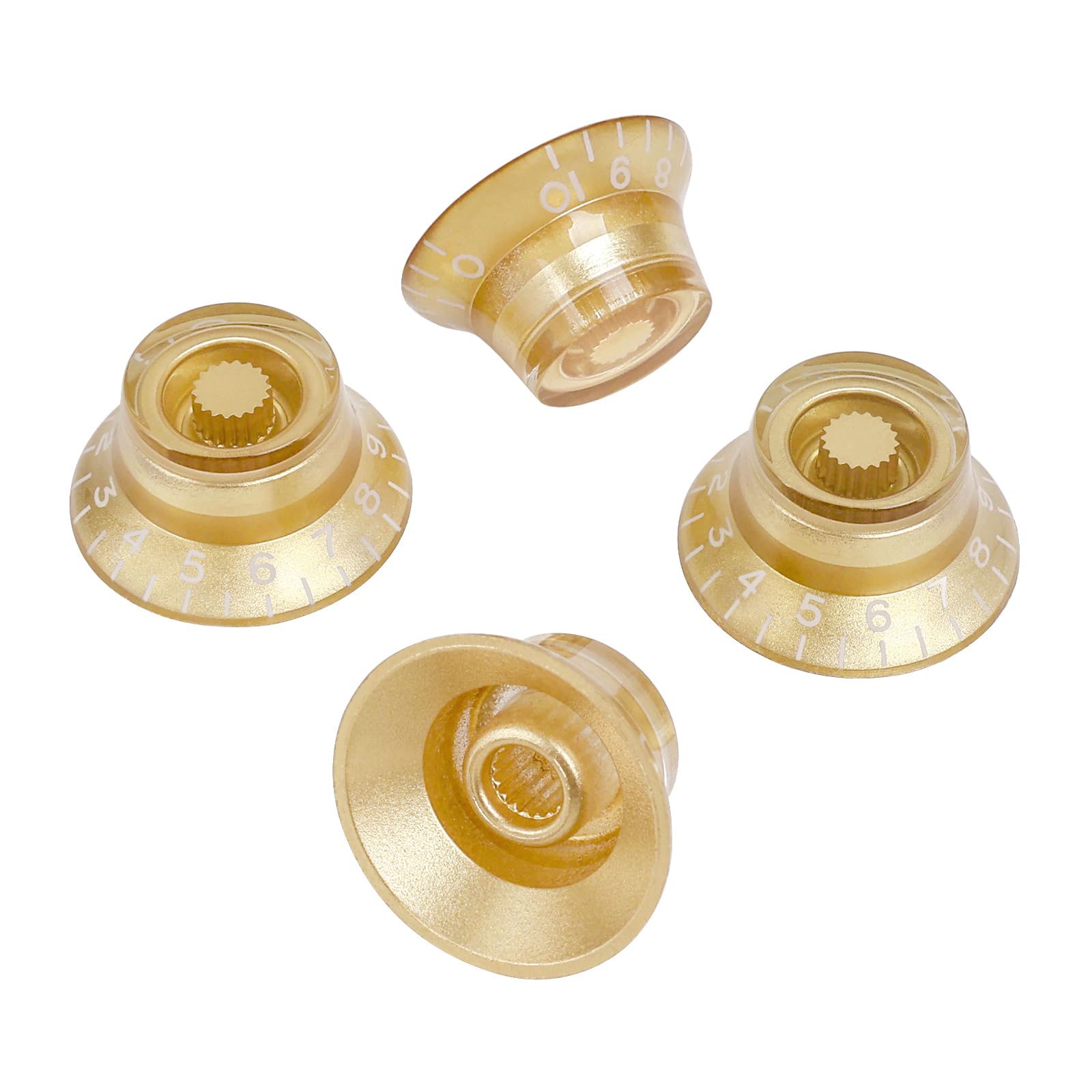 Banworks Electric Guitar Control Knobs 2 Tone 2 Volume '50s Style Knobs Top Hat Metric 6mm (15/64") 18-Spline Bell Top Hat Knobs for Epiphone Les Paul LP SG Electric Guitars Pack of 4 JT/XN-01 Golden - Image 3