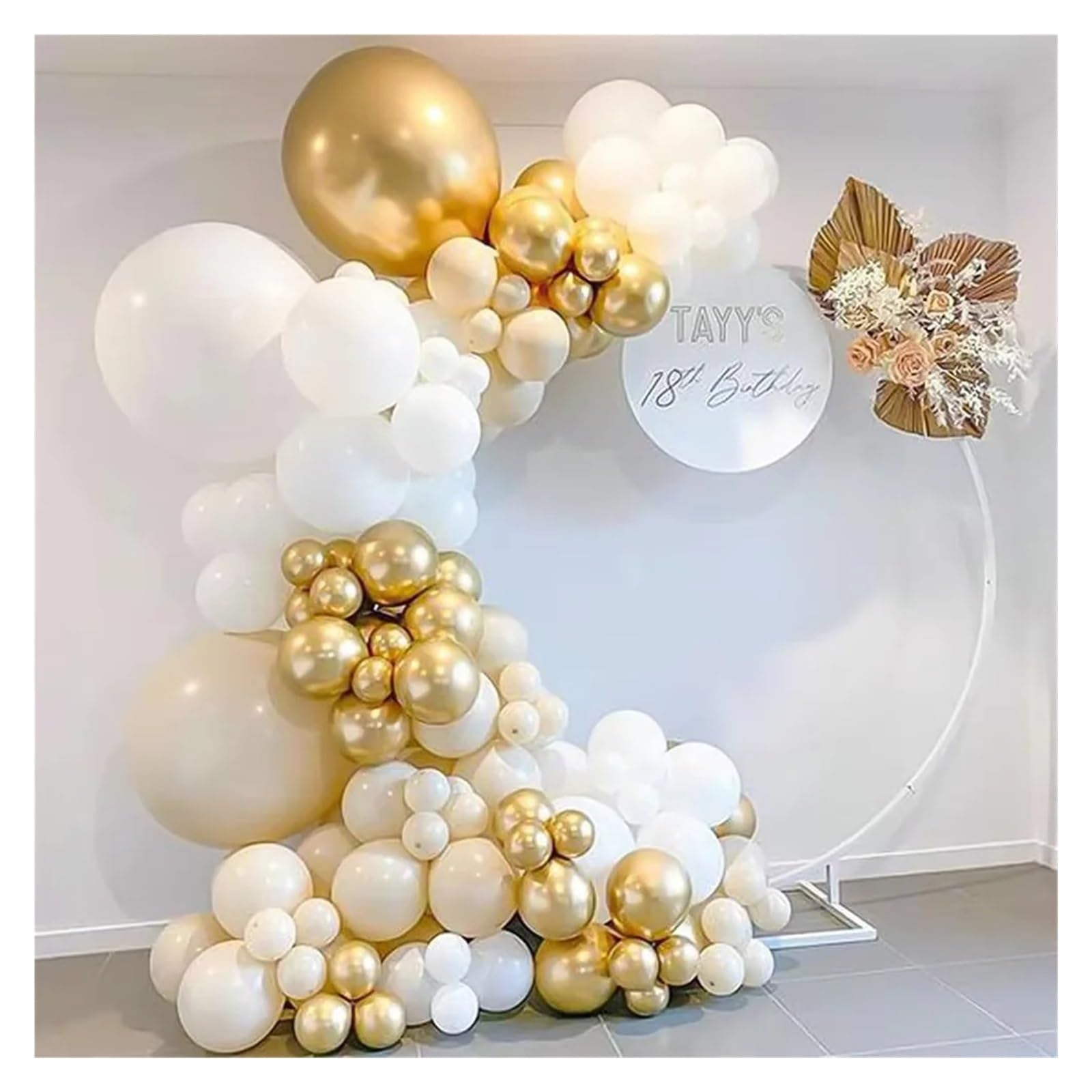 1 Juego De Globos Látex Dorados Metálicos, Kit Arco Varios Tamaños for Fiesta Cumpleaños, Boda, Graduación, Decoraciones Para Fiesta