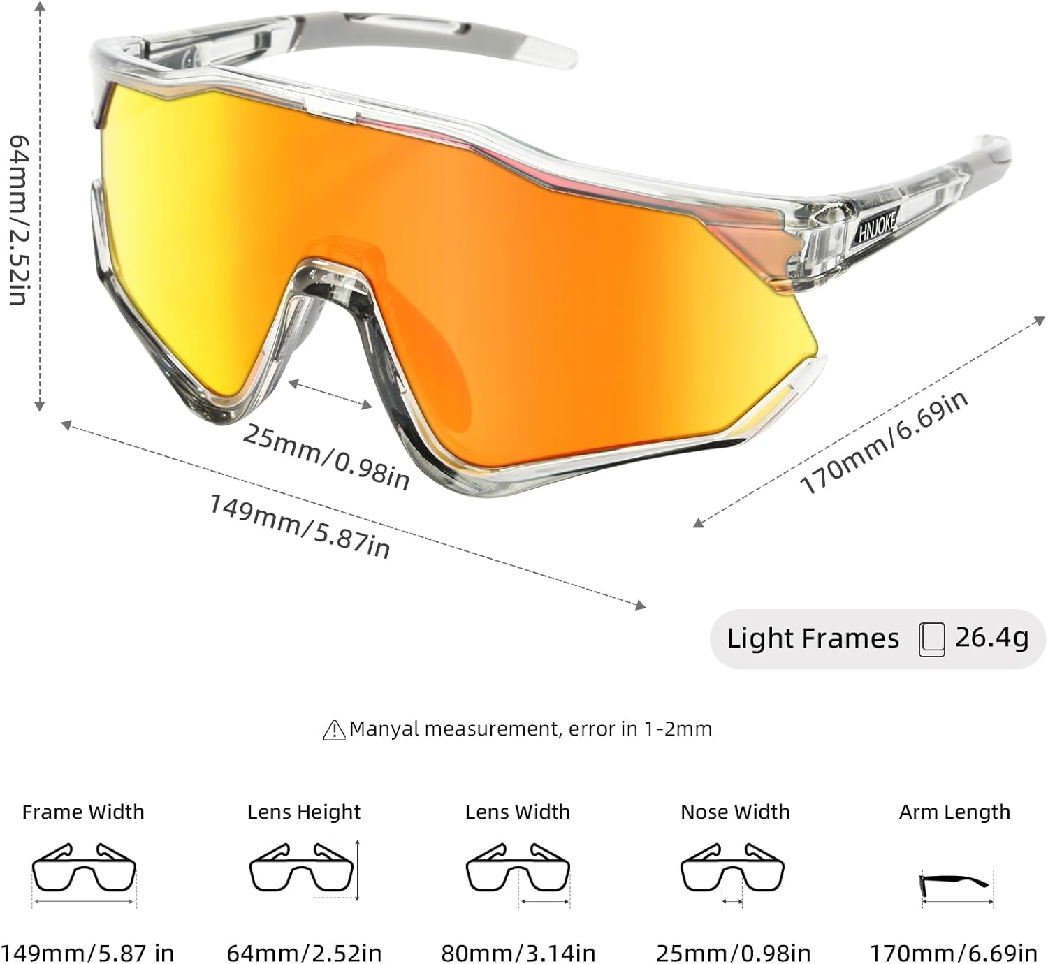 Sports Sunglasses, UV400 Baseball Sun Glasses Women, Mens Glasses for Cycling, Biking, Running - Image 4