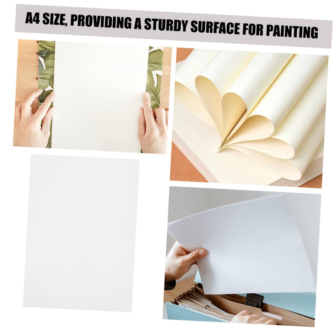 A4 Zeichenblock mit 100 Blatt Dickem Weißem Papier für Malen | Stabile Oberfläche, Professionelles Material, Geeignet für Mehrere Maltechniken