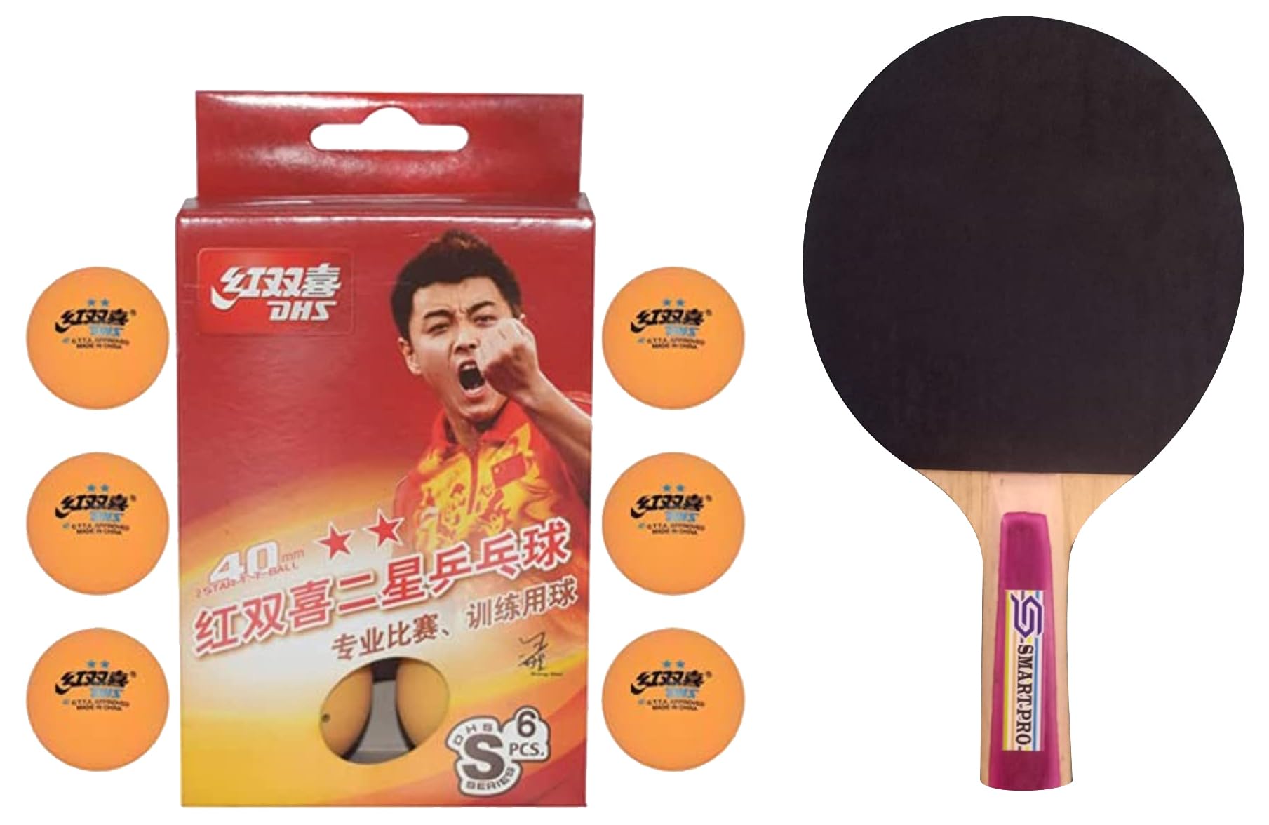 DHS TT Ball S-S1840BY 2 Star Y Supermarket (6 Pcs Box) 42 PCS with Smart PRO TT BAT Sun-image-19