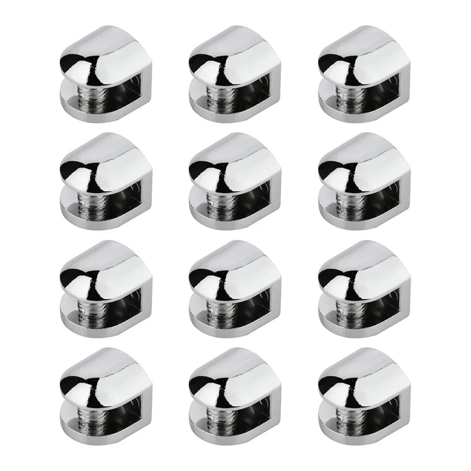 24Pcs Glass Brackets Adjustable Zinc Alloy Glass Clip Shelf Clamp Holder Flat Back Mount Holder for Staircase Handrail
