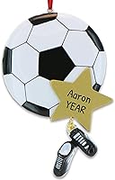 Vista 5 de Adornos de fútbol 3D para niña para árbol de Navidad, adorno de fútbol personalizado 2025, adornos de Navidad personalizados para niños, regalos