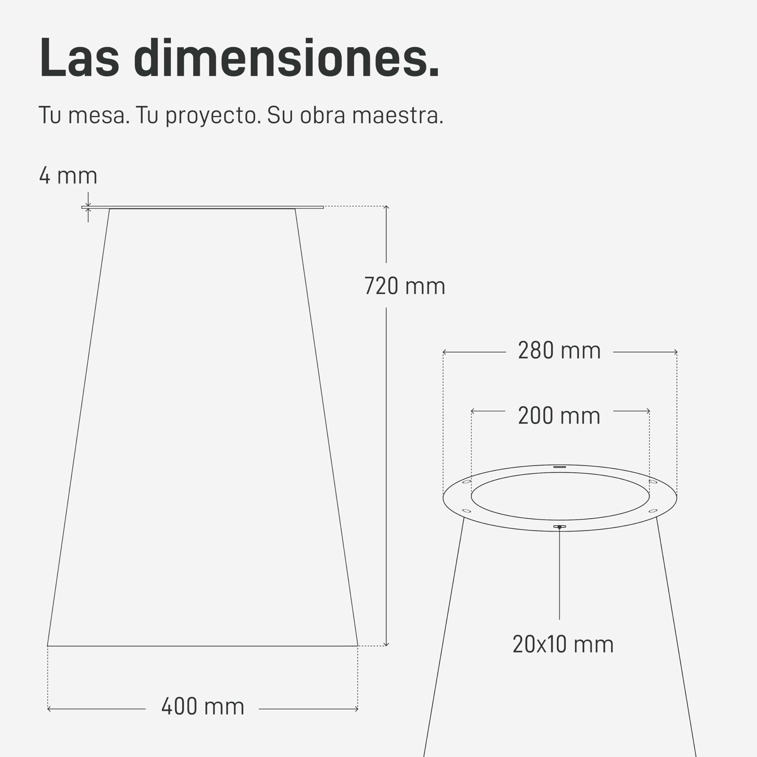 Natural Goods Berlin Columna de mesa CONICAL Patas de mesa de metal negro 72 cm de alto – Estilo Japandi aspecto listones – Estructura redonda – Base de mesa cónica – Base de mesa para mesa de comedor