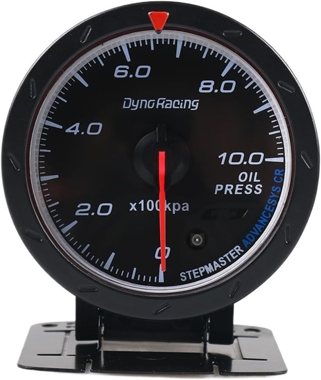 60MM auto Car Oil Pressure Gauge 0-10 BAR Red & White Lighting Meter with Sensor