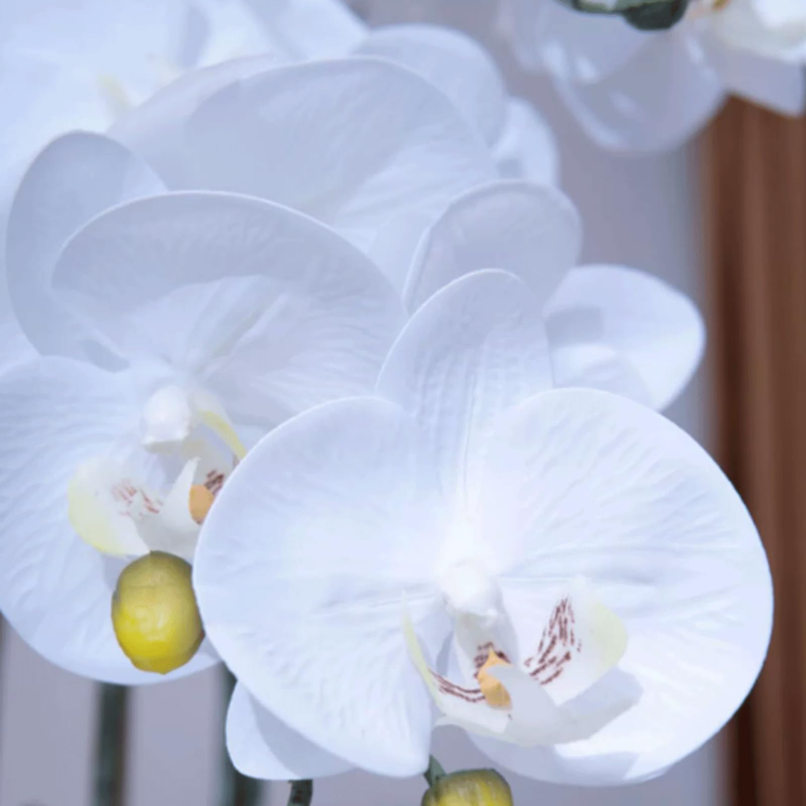 Orchidées artificielles en Soie avec Vase, Fausse décoration Florale, orchidée Artificielle de 47 cm, Fleurs de phalaenopsis artificielles, Fleurs artificielles