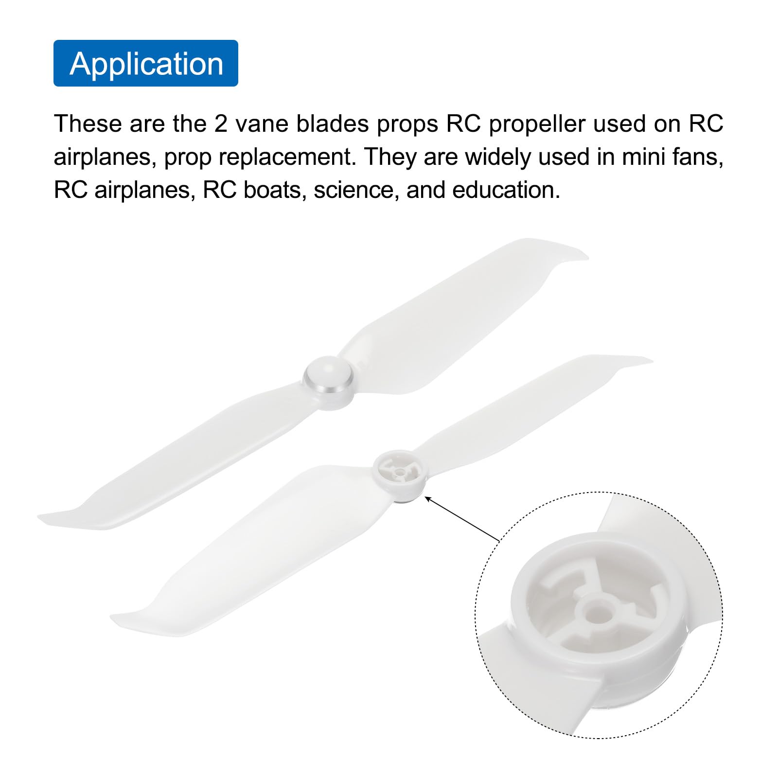QUARKZMAN 9455S RC Hélices à Pales 2 Palettes 24cm Diamètre Plastique Blanc Hélice Silencieuse de Réduction du Bruit pour Drone d'avion de Bricolage