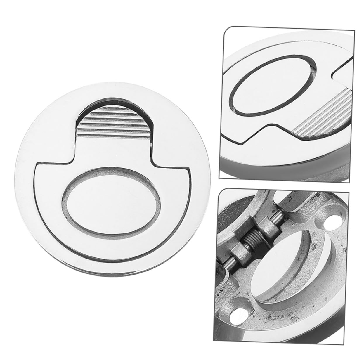 Poignée Encastrée pour Trappe de Bateau en Acier Inoxydable 2pcs, Anneau de Traction Élégant et Robuste pour Applications Marines et Yachts
