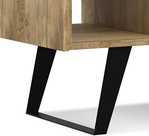 Miniatura 30 de SIMPLIHOME Lowry - Mesa auxiliar cuadrada de madera de acacia maciza y metal, de 22 pulgadas de ancho, moderna, industrial en marrón envejecido café