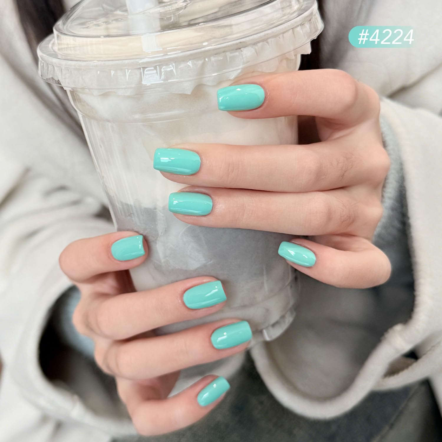 GAOY 42 Pcs Gel Nail Polish Kit, Pastel Spring Summer Pink Green Colors Gel Nail Polish Set with Glossy & Matte Top Coat and Base Coat for DIY Manicure at Home