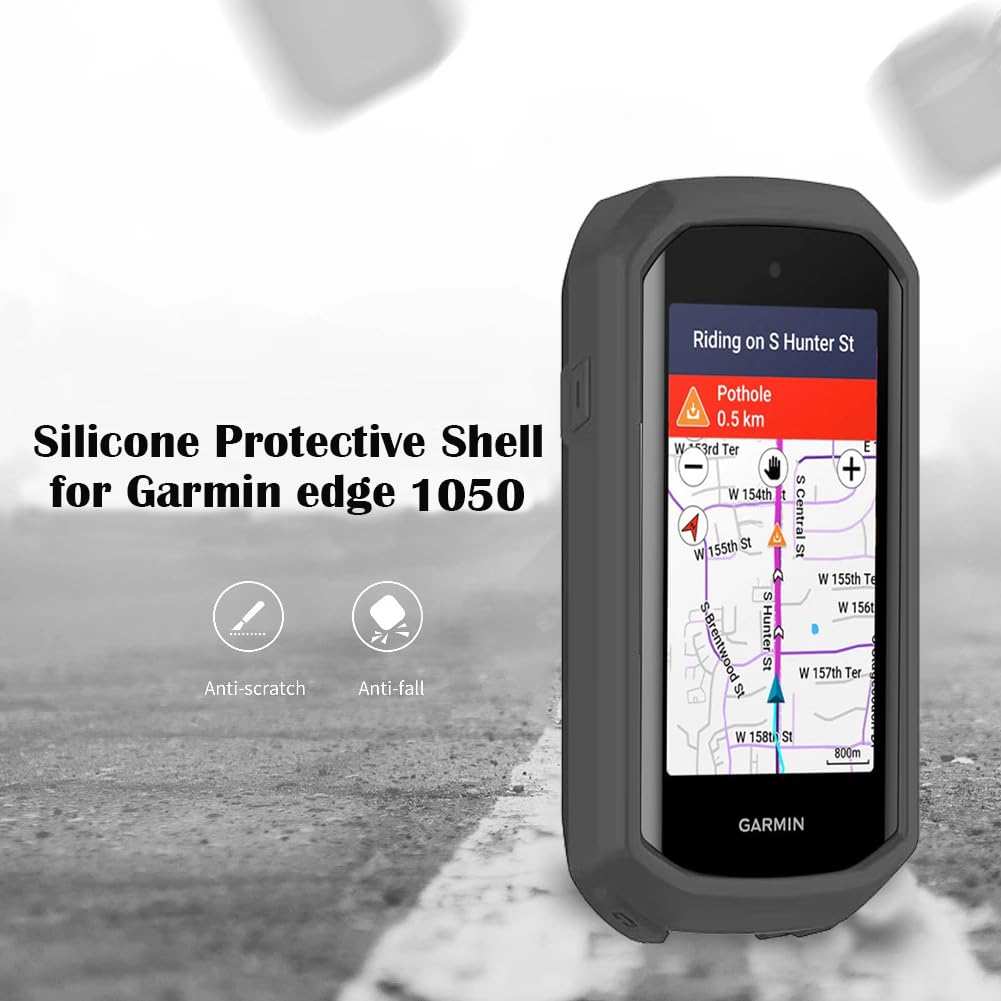 Etui kompatybilne z Garmin Edge 1050, miękka, odporna na wstrząsy przenośna ochrona obudowy, silikonowa osłona na nawigację GPS Garmin Edge 1050, szara