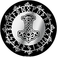 Vista 3 de MJOLNIR Viking Rune Hammer of Thor, Nordic Rune Glyphe PopSockets Swappable PopGrip