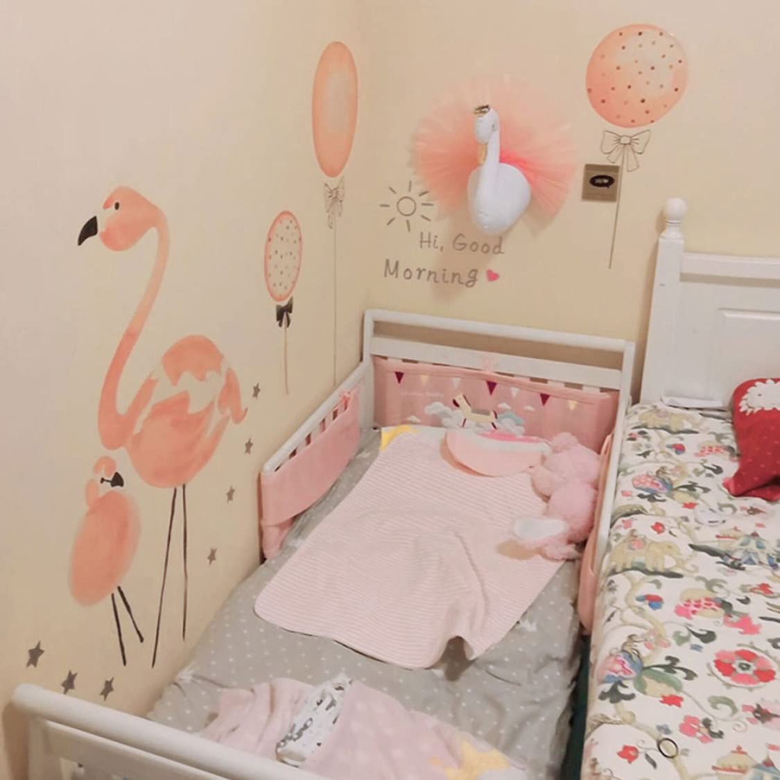 3D Krone Schwan Kopf Wandkunst Hängen, Schwan Dekorationen für Mädchen Wand Schlafzimmer, 3D Swan Wandkunst 3D Gaze gekleidet Gefüllte Tier Spielzeug Wandmontiert Für Kinderzimmer Dekoration 40x54cm