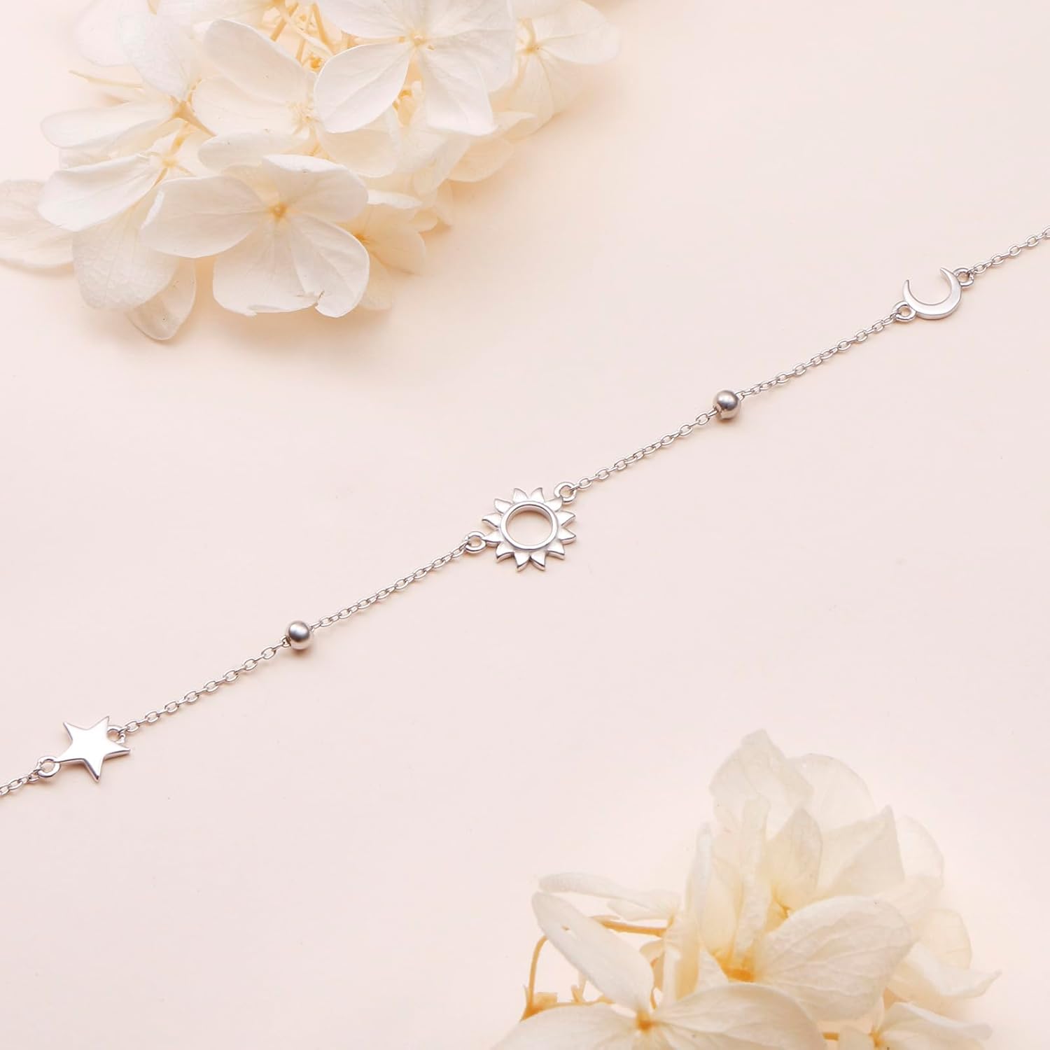 Anklet for Women S925 Sterling Silver Adjustable Foot Evil Eye Starfish Heart Bead Butterfly Celtic Knot Cross Multilayer Layered Ankle Bracelet Jewelry - Image 4