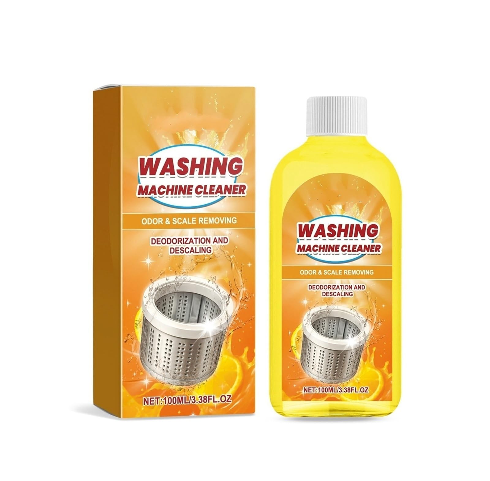 Limpiador de lavadora de 100 ml, for eliminar manchas y suciedad del tambor interior, for el cuidado diario del hogar(2pcs)