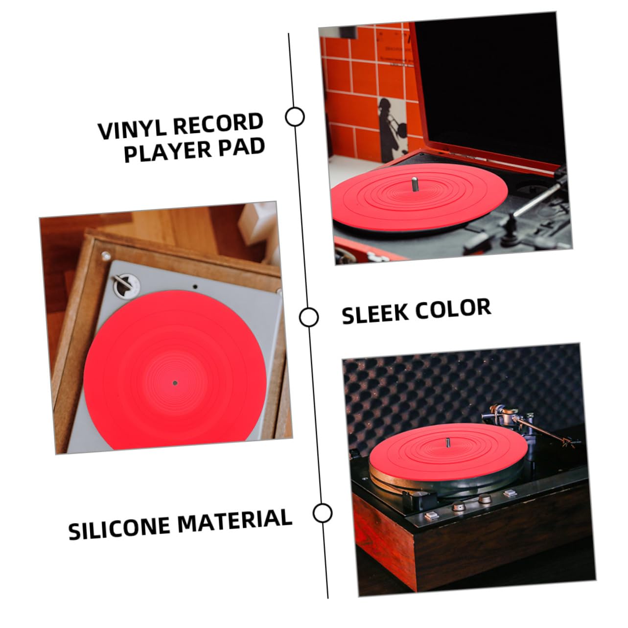 Tappetini per Giradischi Protezione per Dischi in Vinile 2 Pezzi in Silicone Antistatici Resistente e Stabile per Giradischi e Lettori di Dischi