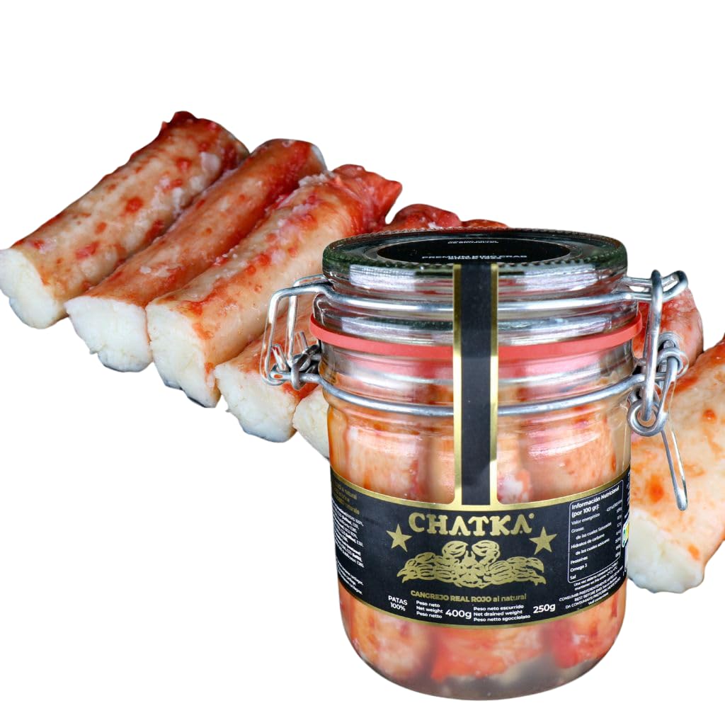 CHATKA 100% King Crab Legs 250G | Premium Quality in Crystal Jar | Fresh & Elegant Presentation