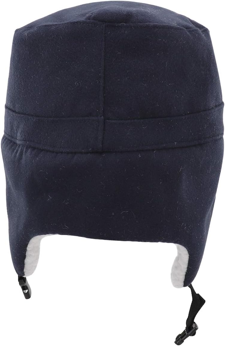 Gisdanchz Winter Wool Army Military Cadet Flat Top Radar Hat for Men Women Navy Blue Hunting Trapper Elmer Fudds Corps Hats Warm Baseball Cap with Earflaps Aviator Caps with Visor Navy Blue