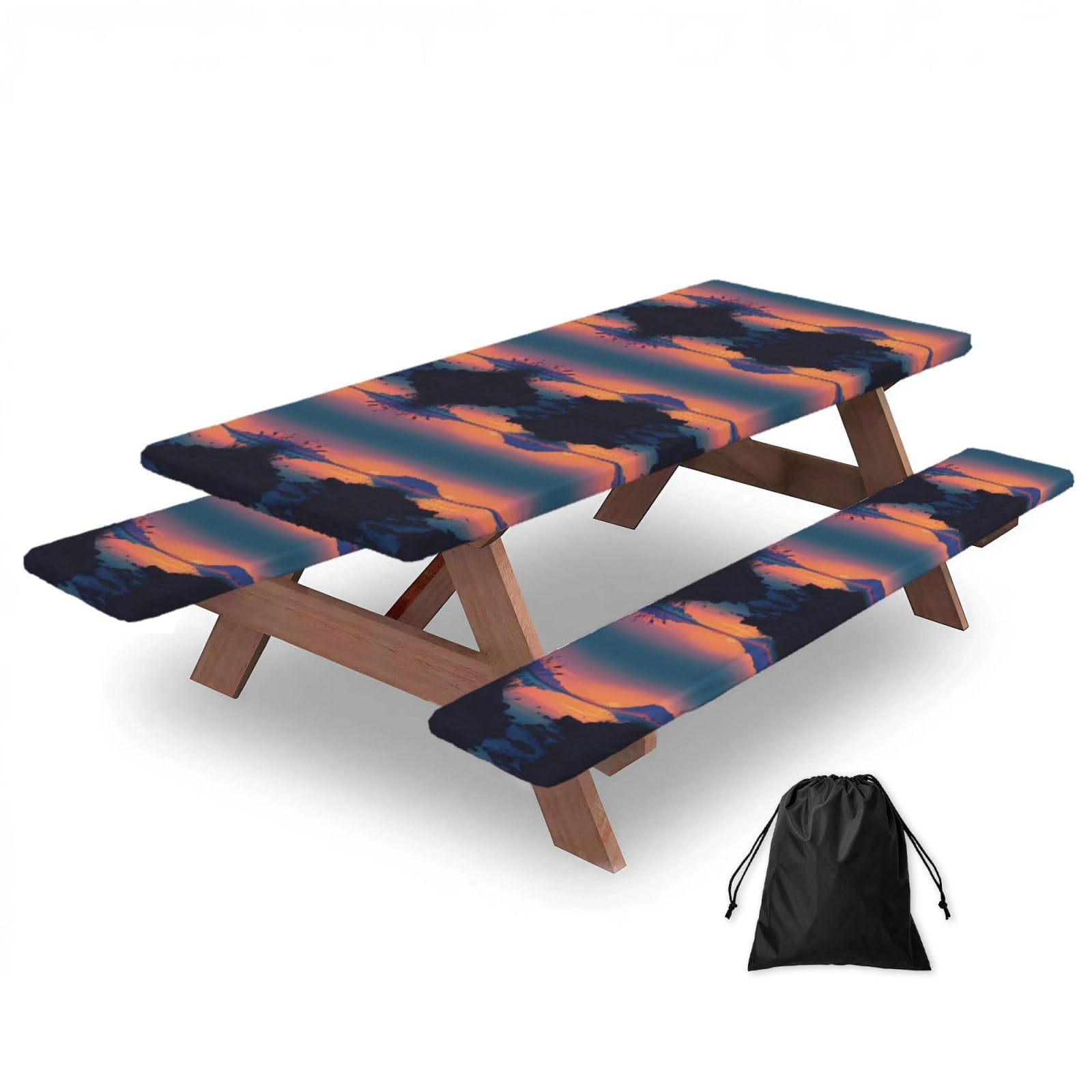 Nappe de pique-nique impermeable et ajustee table camping exterieur