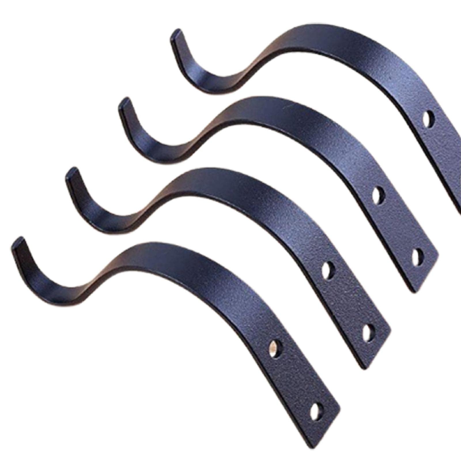 Ganci da parete in ferro da appendere, in metallo resistente, in ferro battuto, ganci da appendere alla parete per esterni, per appendere lanterne, mangiatoie per uccelli, 2 pezzi, colore nero