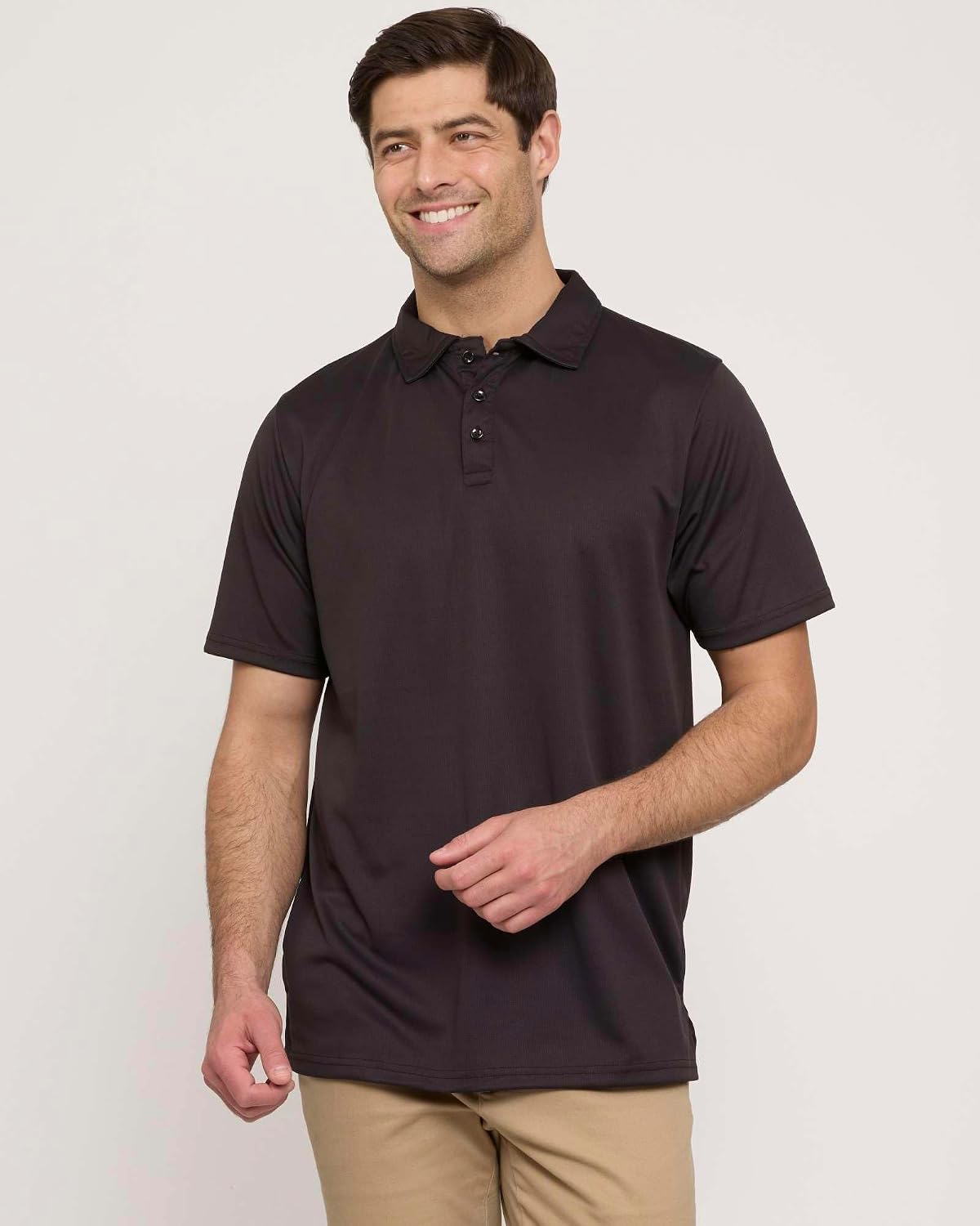 Real Essentials 3 Pack: Men's Short Sleeve Golf Polo Casual Workout Sports Moisture Wicking Collared Shirt (Big & Tall)