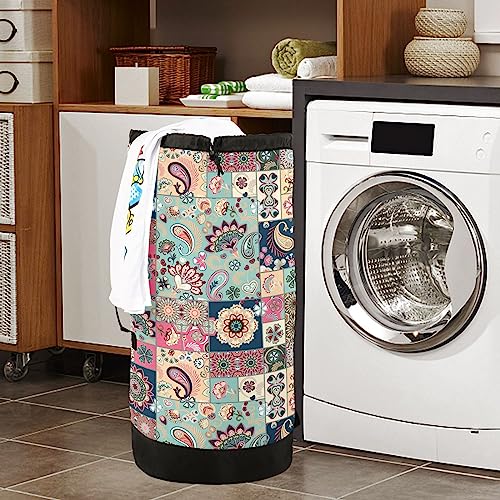 Paisley Flowers Laundry Bag Backpack Washable Large Enough Dirty Clothes Organizer For College Dorm Room Essentials For Girls #TOP6