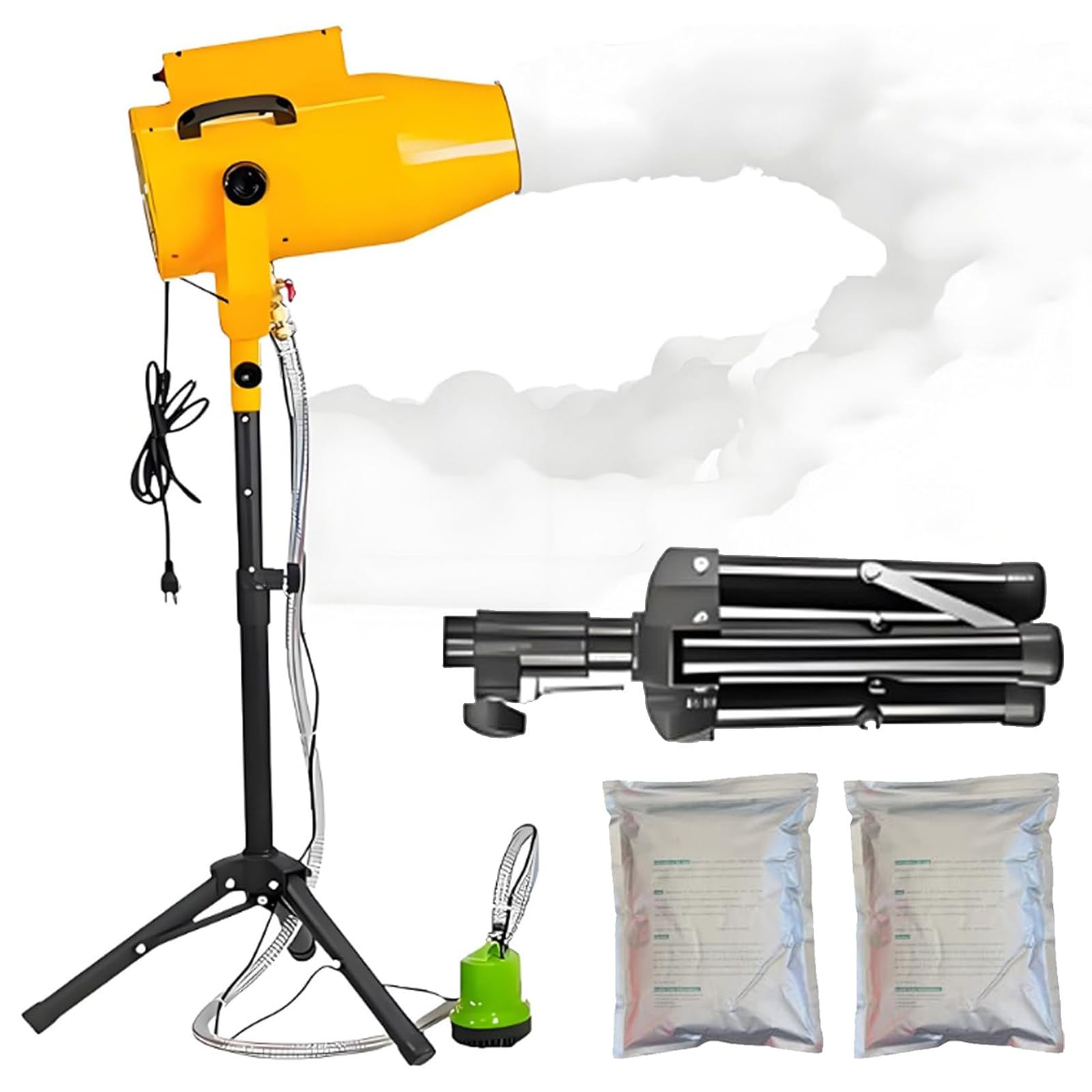 Eastnmythet Professional 1000W Foam Party Machine with Adjustable Tripod & Water Pump - Stage Foam Maker Bubble Machine for Outdoor Pools, Birthdays Events Yellow
