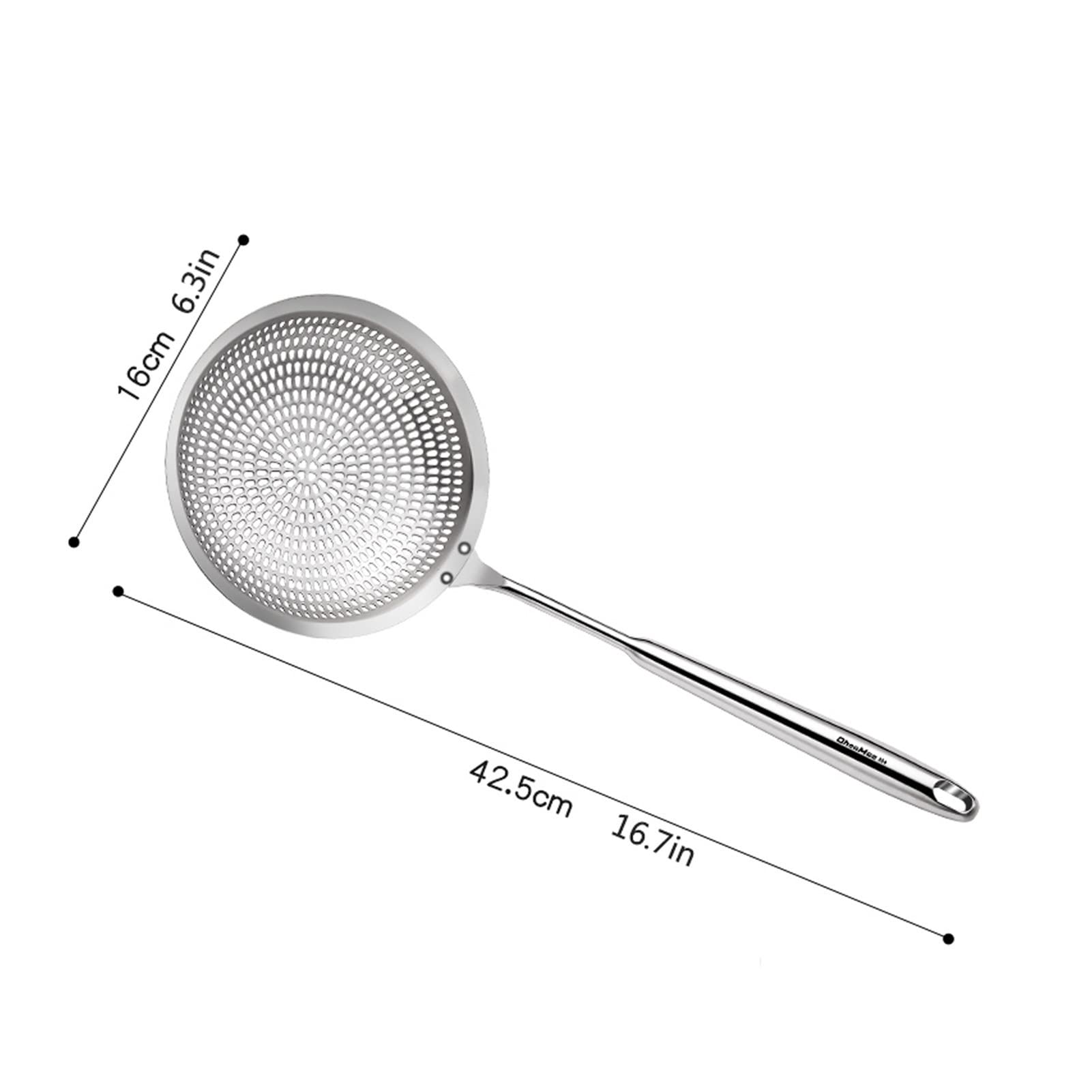 Cuillère à écumoire Cuillère à écumoire Cuillère à filtre à fentes en acier inoxydable, écumoire de 6,3 pouces avec long manche, cuillère à passoire idéale for les pâtes aux légumes frites Écumoire po
