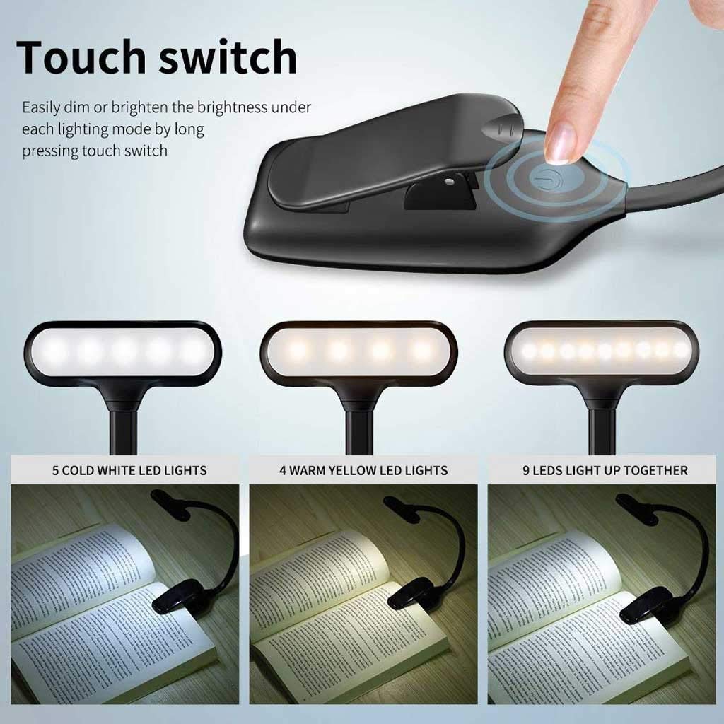 Lámpara de Escritorio Libro de Lectura lámpara de Lectura del Libro del USB Luz Recargable de luz LED luz Flexible Dimmer Tabla Clip de la lámpara portátil lámpara de Escritorio para Lectura