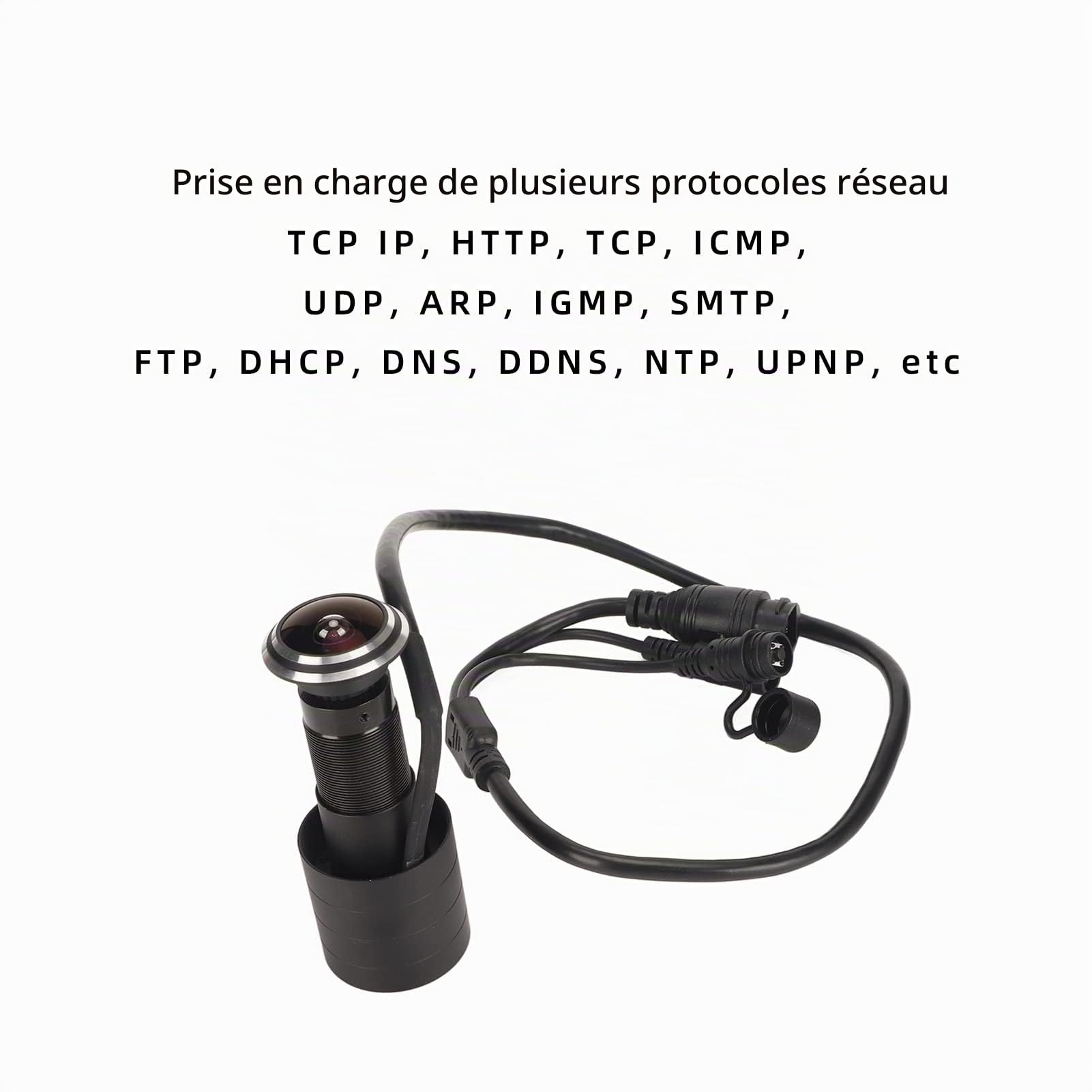 Caméra de Judas de Porte, Caméra IP HD 4MP pour Trou D'œil de Porte, Caméra IP RJ45 sans Lecteur, Caméra de sécurité à Domicile, Numérique USB, Alarme de Détection de
