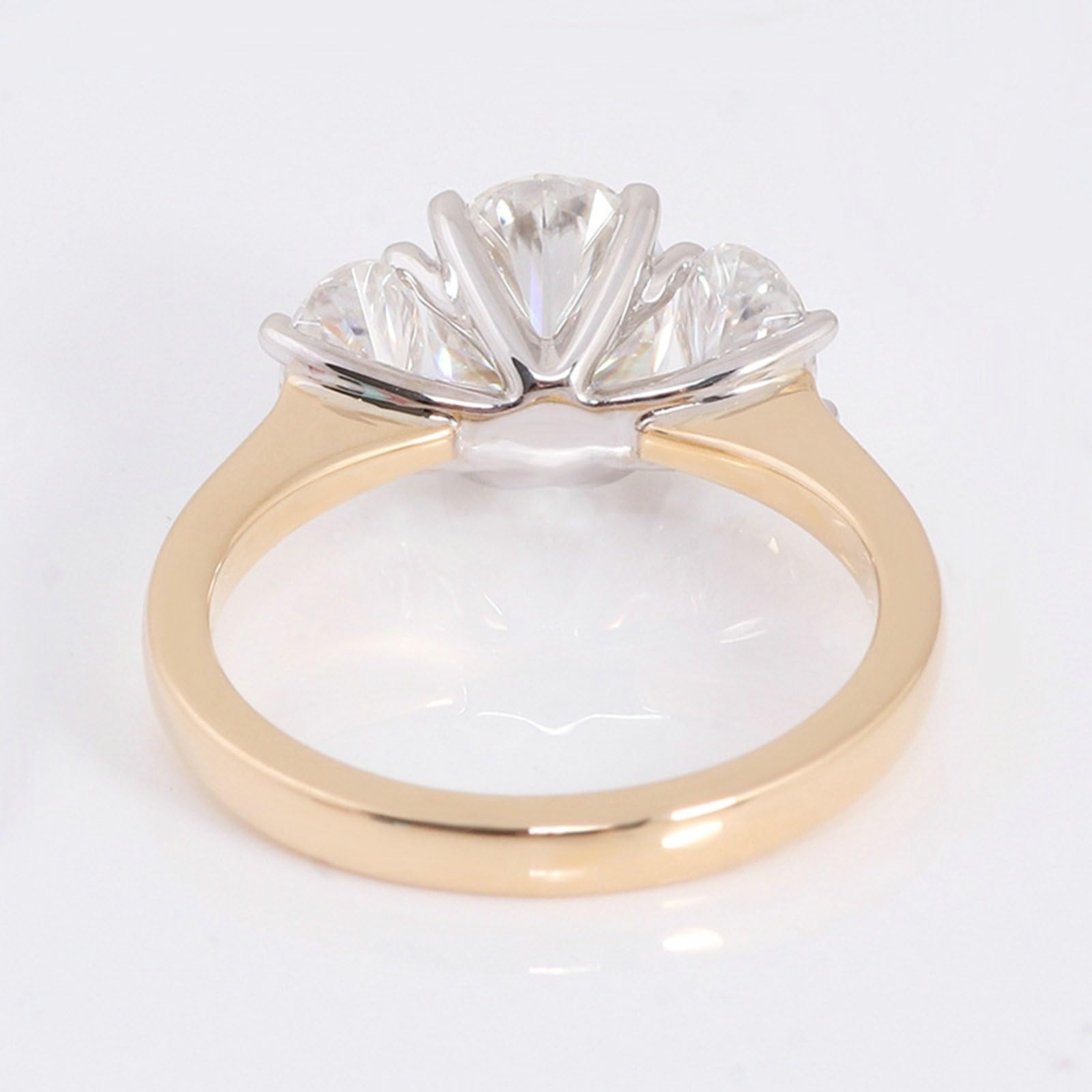 Anillo de compromiso de oro amarillo de 18 quilates, 2 quilates, corte ovalado, blanco, moissanita, sencillo anillo de compromiso