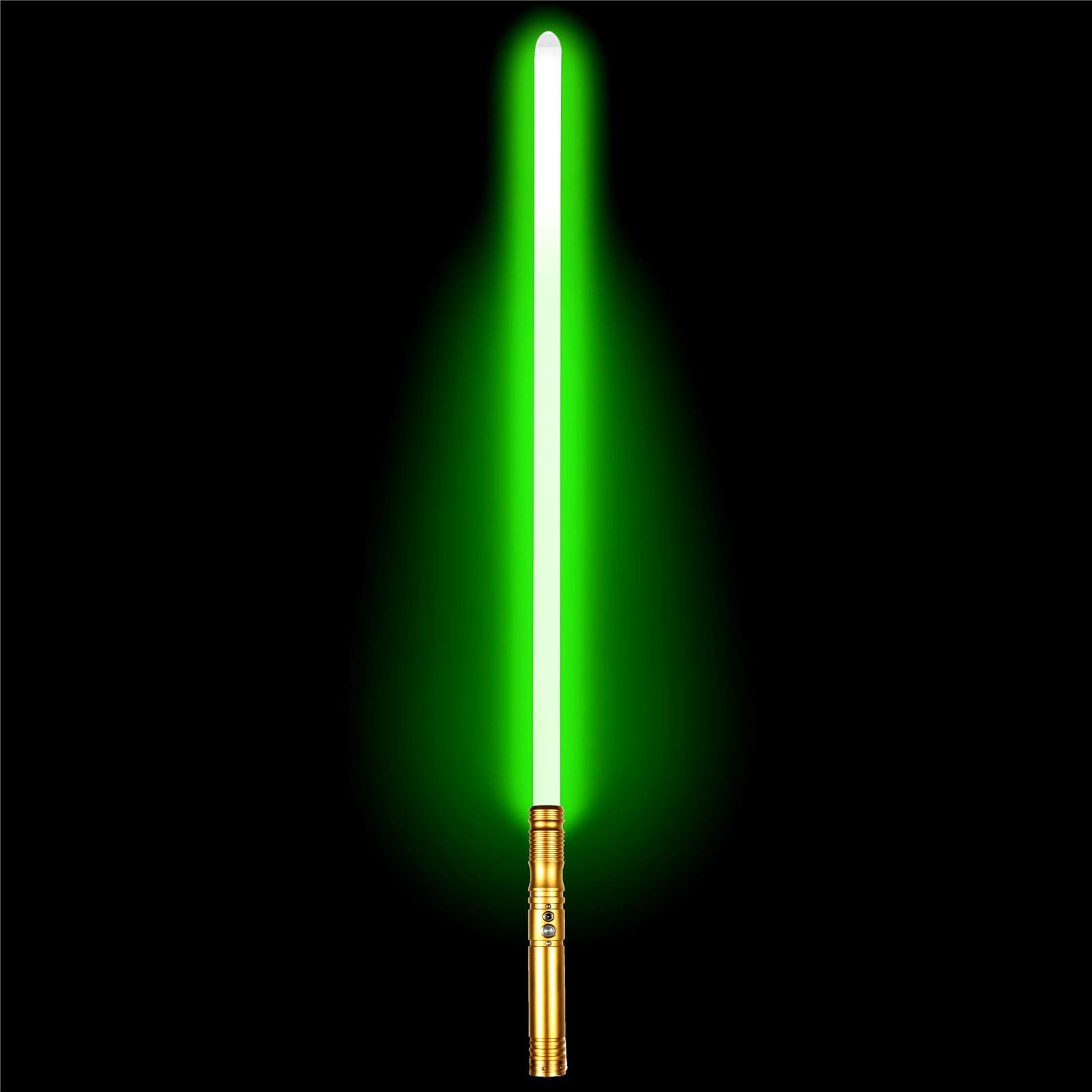 FX Dueling Lightsaber RGB 12 Colors Changeable Force FX Light Saber for Adults with 6 Sound Fonts, Metal Aluminum Hilt Support Support Real Heavy Dueling, USB Charge (Gold)