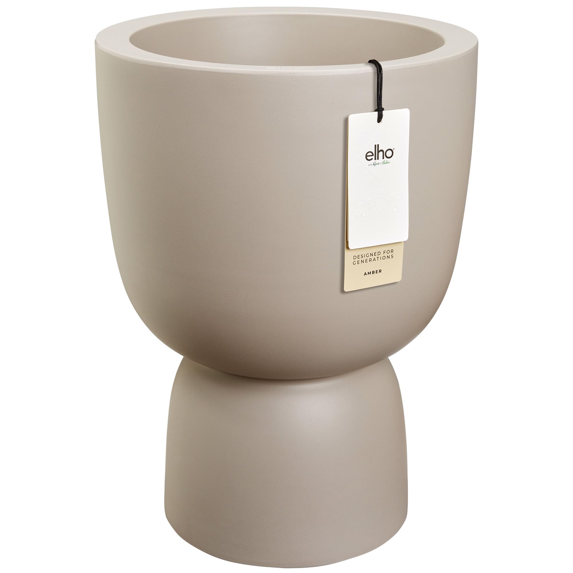 Elho Amber Coupe Plant Pot - 35cm - Cream